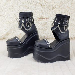 Wave 6" Cut Out Platform Ankle Boots Goth Punk